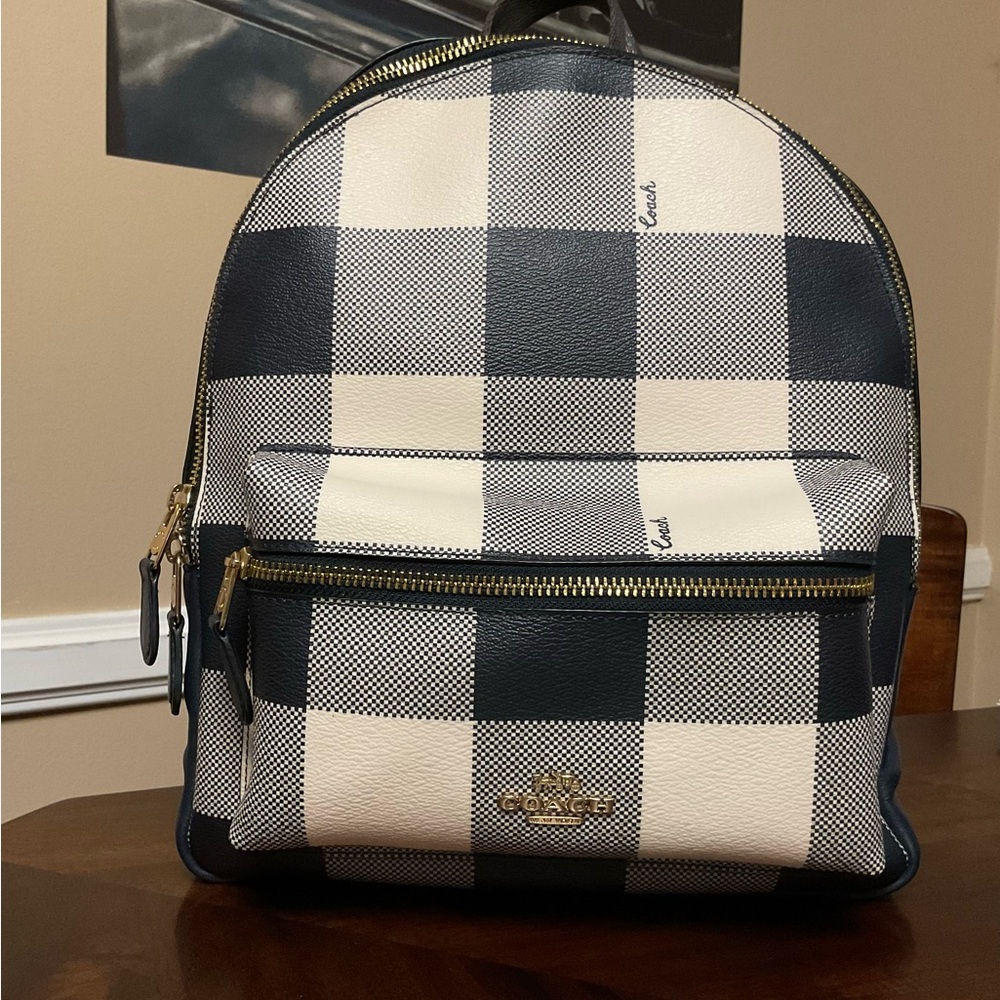 *Pristine* Buffalo Plaid Coach Mini Backpack